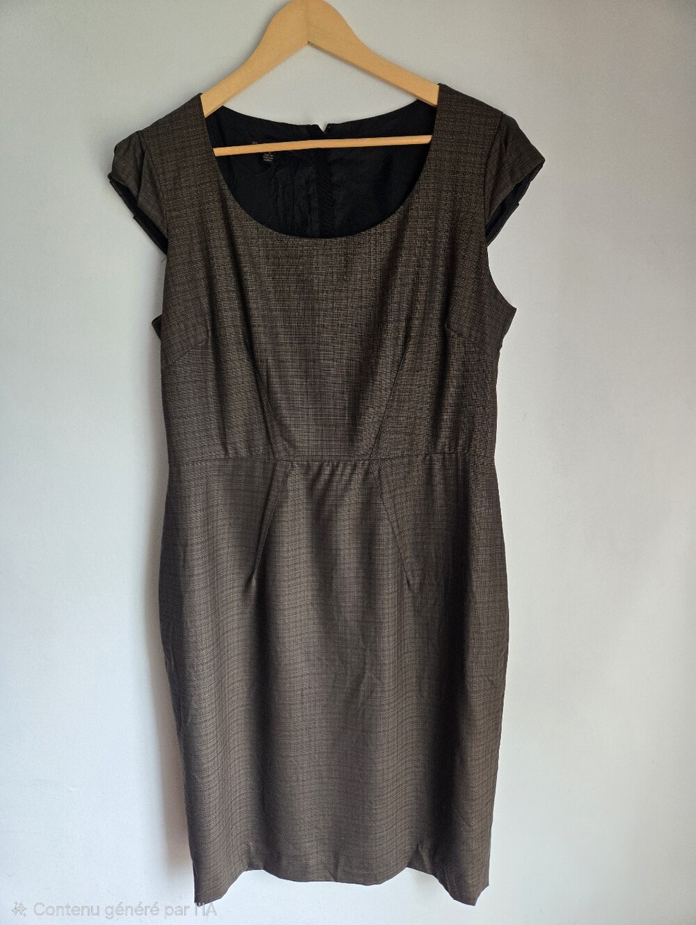 BAIA Classic Cap-Sleeve Wool Dress in Brown